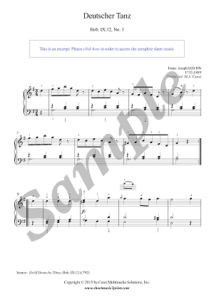 German Dance in G Major, Hob. IX:12, No. 1 -- Urtext