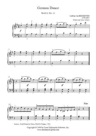 German Dance in G Major, WoO 8, No. 11 -- Urtext