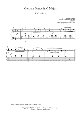 German Dance in C Major, WoO 8, No. 1 -- Urtext