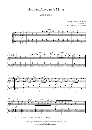 German Dance in A Major, WoO 8, No. 2 -- Urtext