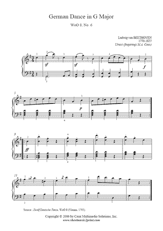 German Dance in G Major, WoO 8, No. 6 -- Urtext