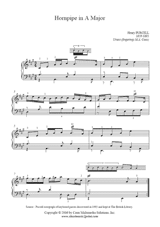 Hornpipe in A Major -- Urtext