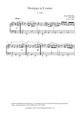 Hornpipe in E minor, Z T685