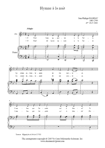 Rameau : Hymne a la nuit - Alto Voice