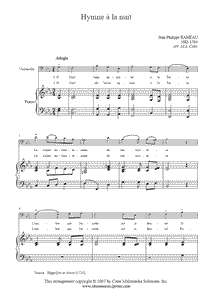 Rameau : Hymne a la nuit - Cello