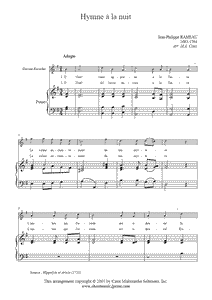 Rameau : Hymne a la nuit - Descant Recorder