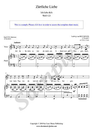 Zärtliche Liebe - Ich liebe dich, WoO 123 - G Major