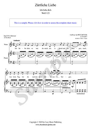 Zärtliche Liebe - Ich liebe dich, WoO 123 - F Major