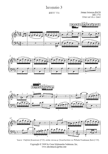 Bach : Invention 3, BWV 774