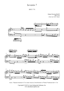 Bach : Invention 7, BWV 778