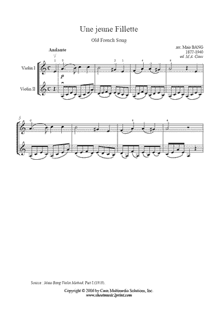 Une jeune Fillette (Old French Song)