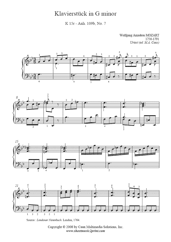 Mozart : Klavierstuck K 15r