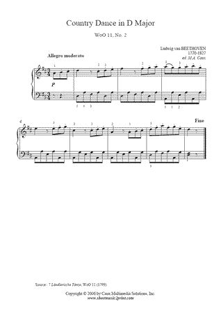 Landler in D Major, WoO 11, No. 2