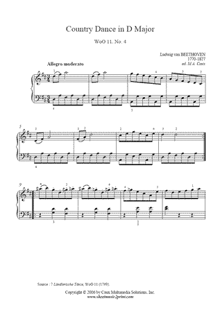 Landler in D Major, WoO 11, No. 4