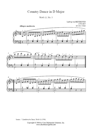 Landler in D Major, WoO 11, No. 5