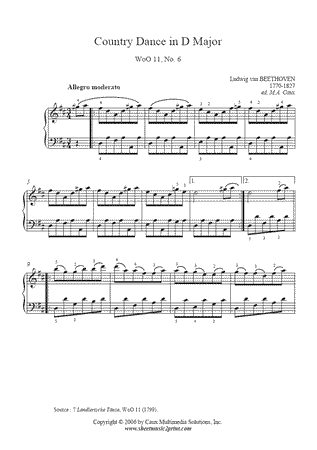 Landler in D Major, WoO 11, No. 6