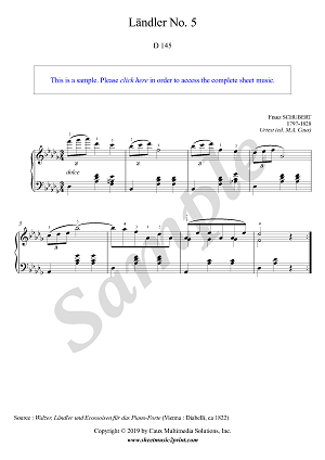 Ländler No. 5, Op. 18, D 145