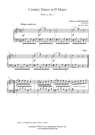 Landler in D Major, WoO 15, No. 3