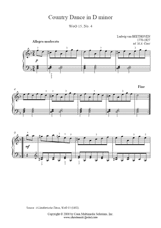 Landler in D minor, WoO 15, No. 4