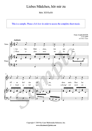 Liebes Mädchen, hör mir zu - F Major