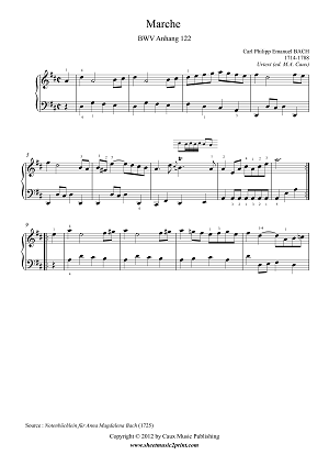 Marche in D Major, BWV Anhang 122 -- Urtext