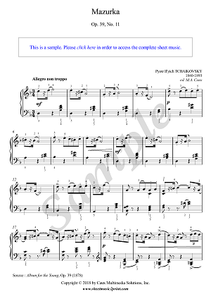Mazurka, Op. 39, No. 11