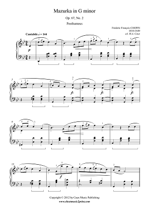 Mazurka in G minor, Op. 67, No. 2