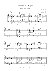 Chopin : Mazurka Op. Posth. 68, No. 3