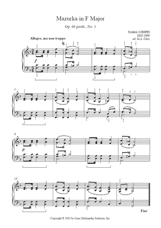 Mazurka in F Major, Op. Posth. 68, No. 3