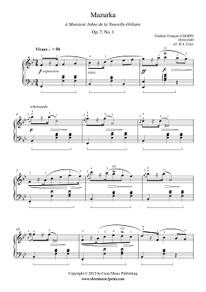 Mazurka in B flat Major, Op. 7, No. 1