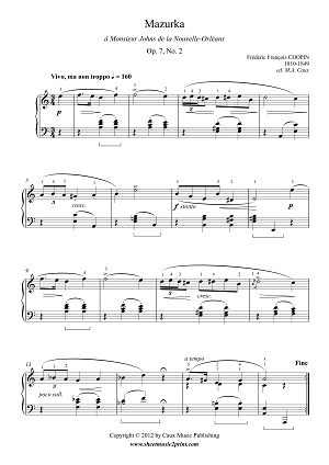 Chopin : Mazurka Op. 7, No. 2