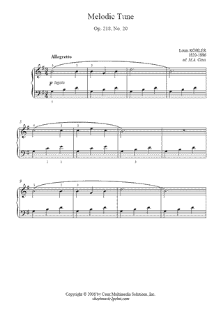Melodic Tune in G Major, Op. 218, No. 20