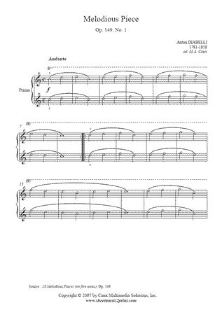 Melodious Piece in C Major, Op. 149, No. 1