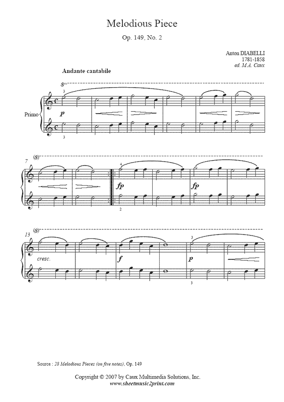 Diabelli : Melodious Piece Op. 149, No. 2