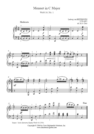 Menuet in C Major, WoO 10, No. 1