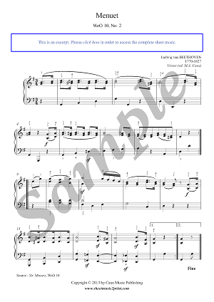 Minuet in G Major, WoO 10, No. 2 -- Urtext