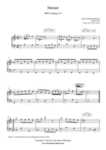 Bach : Menuet BWV Anhang 113