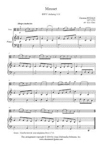 Petzold : Menuet BWV Anhang 114 - Viola