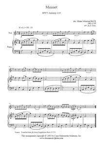 Bach : Menuet BWV Anhang 116 - Flute