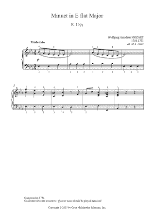 Menuet in E flat Major, K 15qq
