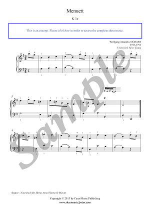 Menuett in G Major, K 1e -- Urtext
