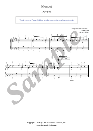 Handel : Menuet in G minor, HWV 540 b