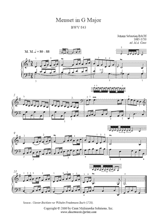 Menuet in G Major, BWV 843