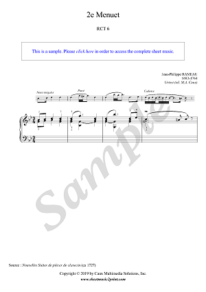Suite in G Major, RCT 6 (5/9 : 2e Menuet)