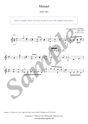 Menuet in A minor for a Musical Clock, HWV 603
