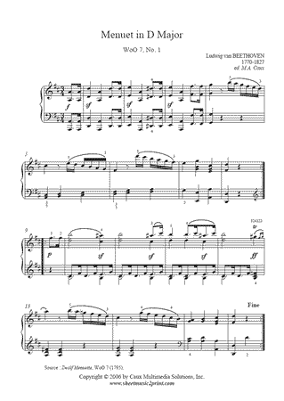 Menuet in D Major, WoO 7, No. 1