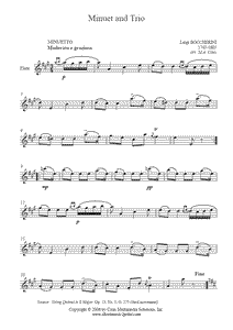 Boccherini : Menuet - Flute