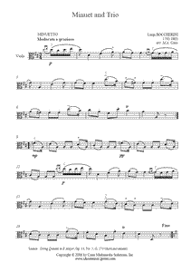 Boccherini : Menuet - Viola