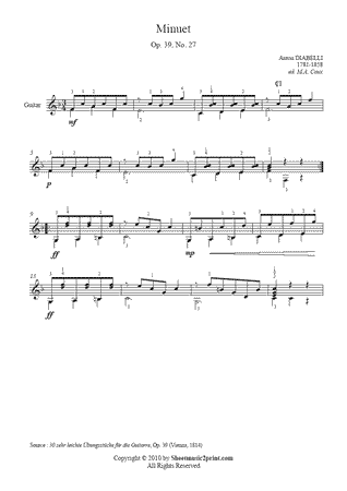 Minuet in F Major, Op. 39, No. 27
