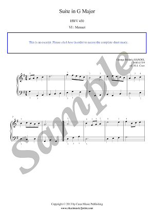 Suite in G Major, HWV 450 (VI : Menuet)